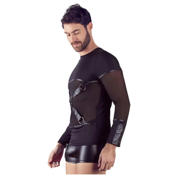 NEK - Langarmshirt mit Kreuzträger für Herren (schwarz) - M