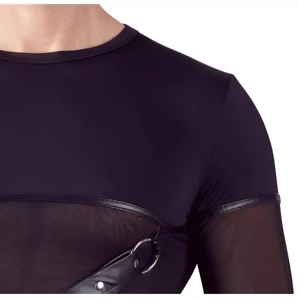 NEK - Langarmshirt mit Kreuzträger für Herren (schwarz) - L