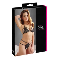 Cottelli - Offenes Spitzen-Set (schwarz)