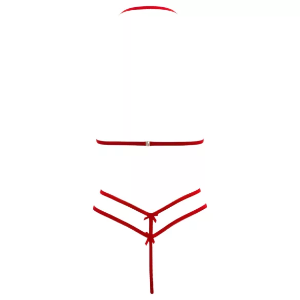 Cottelli - offenes Spitzen-BH-Set (rot)