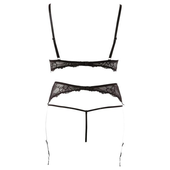 Abierta Fina - Perlenverziertes Spitzen-Dessous-Set