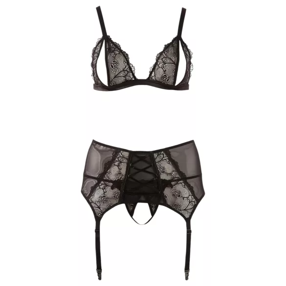 Cottelli Plus Size - Verführerisches Dessous-Set (schwarz) - XXXXL