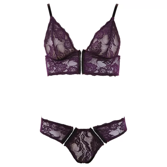 Cottelli - Blumiges Spitzen-BH-Set (lila)