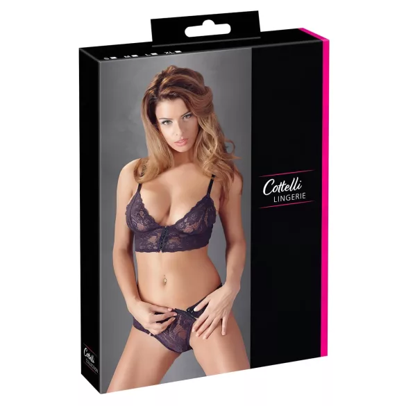 Cottelli - Blumiges Spitzen-BH-Set (lila) - M