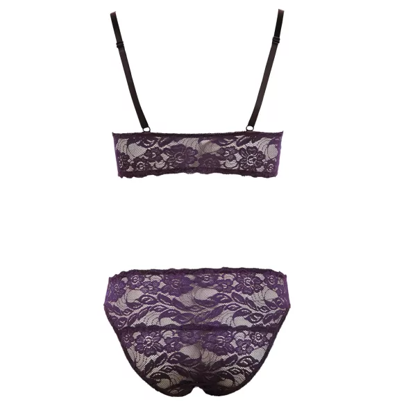 Cottelli - Blumiges Spitzen-BH-Set (lila) - M