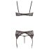 Abierta Fina - Glänzendes Spitzenzauber-BH-Set (Schwarz) - M