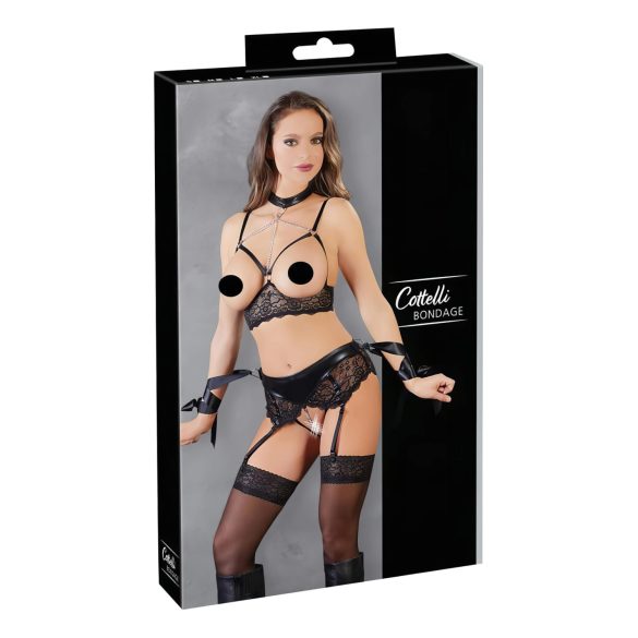 Cottelli Bondage - Verführerisches Spitzen-Set (5-teilig) - XL