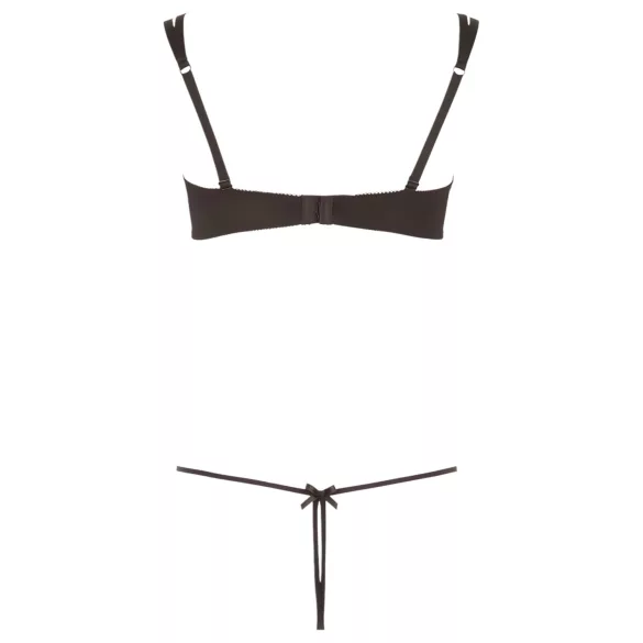 Cottelli - Funkelndes besticktes BH-Set (schwarz) - L