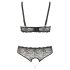 Cottelli Plus Size - Perlen-BH-Set (Schwarz)