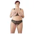 Cottelli Plus Size - Perlen-BH-Set (schwarz) - 2XL