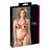 Cottelli - offenes BH-Set mit Metallring (rot) - M/L