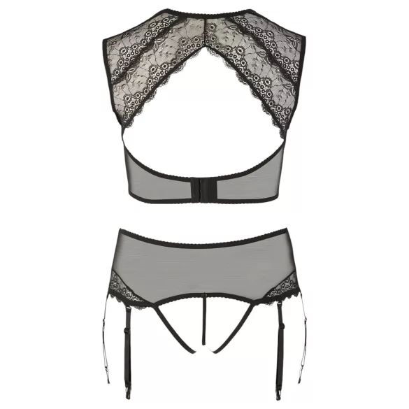 Cottelli Plus Size - Strass, Spitze Dessous-Set (Schwarz) - 3XL