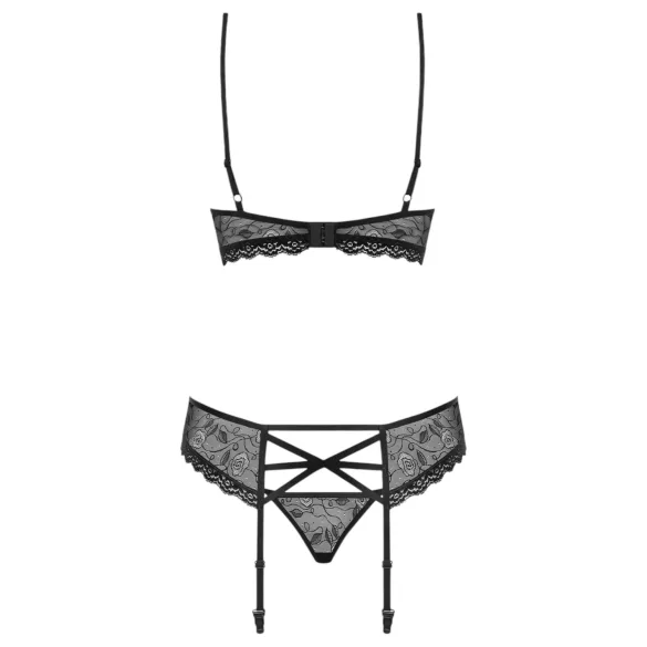 Obsessive 818-SEG-1 - Strass-Unterwäsche-Set (schwarz)