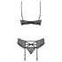 Obsessive 818-SEG-1 - Glitzernder Dessous-Set (Schwarz) - L/XL