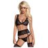 Obsessive Emperita - Set aus feiner Stickerei-Unterwäsche (Schwarz)