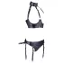 Cottelli Bondage - Glänzendes Hebe-Set mit Fesseln (schwarz) - XL