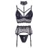 Cottelli Bondage: Spitzen-Set mit Handschellen (schwarz)