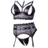 Cottelli Bondage: Spitzen-Set mit Handschellen (schwarz)