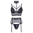 Cottelli Bondage - Spitzen-Set mit Handschellen (schwarz) - XL