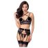Abierta Fina - Verführerisches Spitzen-Lingerie-Set (schwarz)