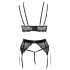 Abierta Fina - Verführerisches Spitzen-Lingerie-Set (schwarz)