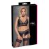 Cottelli Curves - Glänzendes Dessous-Set (Schwarz) - 3XL