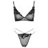 Cottelli - Transparente, Spitzen-BH-Set (schwarz)