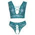 Cottelli Curves - Korsett-Spitzenwäsche-Set (Blau) - 2XL