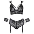 Cottelli Bondage Plus Size - Spitzen-BH-Set (schwarz)