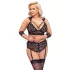 Cottelli Bondage Plus Size - Spitzen-BH-Set (schwarz) - 3XL