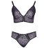Cottelli Plus Size - Transparentes Muster-BH-Set (Lila)