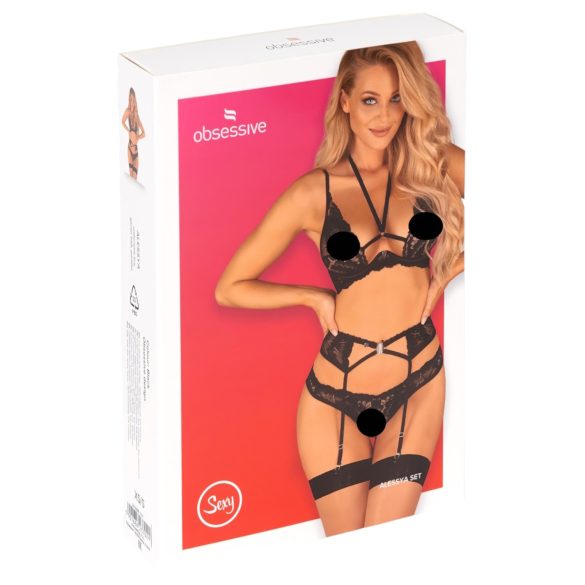 / Obsessive Alessya - Spitzenwäsche-Set (schwarz)