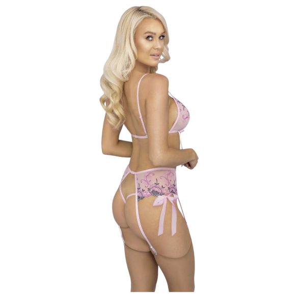 Kissable - Verführerisches Dessous-Set mit Rosenstickerei (Pink)