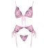 Kissable - Dessous-Set mit Rosenstickerei (Pink)