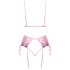 Kissable - Dessous-Set mit Rosenstickerei (Pink)