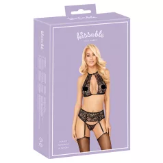 Küssbar - Halsband-Spitzen-BH-Set (schwarz) - L/XL