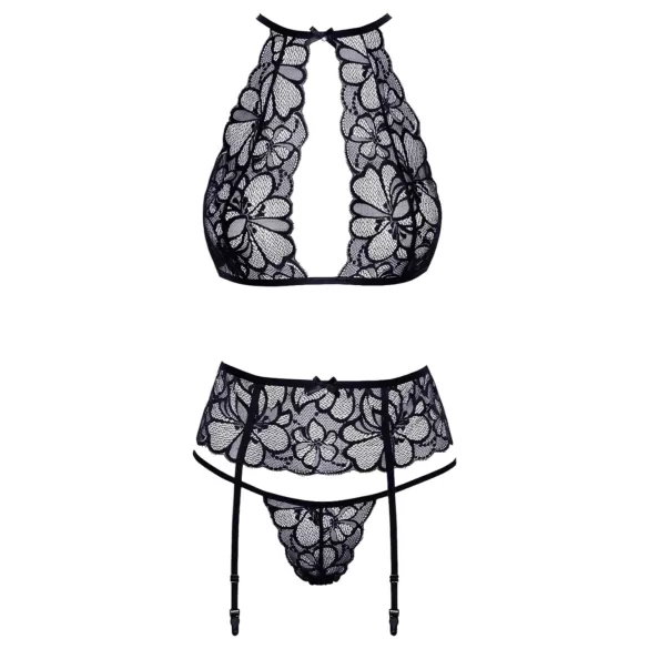 Küssbar - Halsband-Spitzen-BH-Set (schwarz) - L/XL