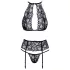 Küssbar - Halsband-Spitzen-BH-Set (schwarz) - L/XL