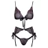 Kissable - pink-lila Stickerei BH-Set (schwarz)
