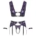 Cottelli Bondage - Dessous-Set und Handschellen (Schwarz-Lila) - XL