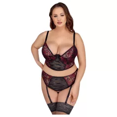 Cottelli Plus Size - verstellbares BH-Set (rot)