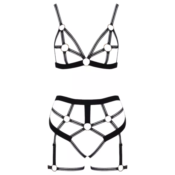 Cottelli - Zweiteiliges Geschirr-Set (schwarz) - L