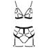 Cottelli - Zweiteiliges Geschirr-Set (schwarz) - L