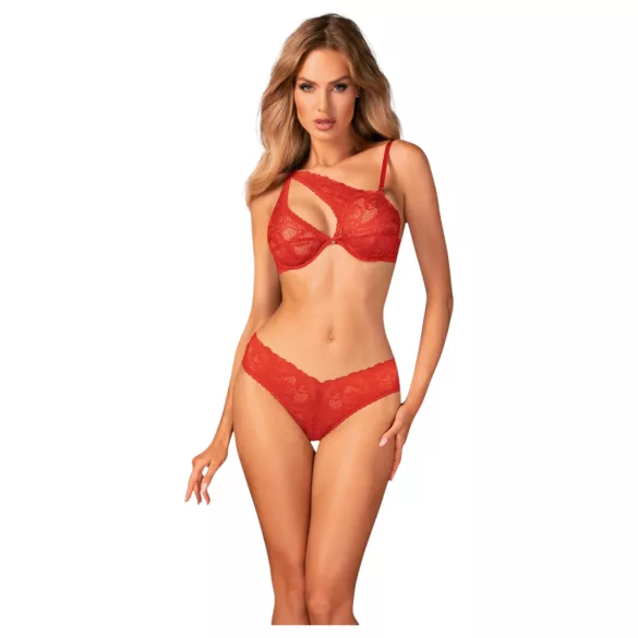 Obsessive Atenica - Rotes Kreuzträger-Dessous-Set