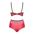 Obsessive Leatheria - Lederoptik-BH-Set (Rot) - S/M