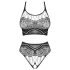 Obsessive K103 - Elastisches Netz-Set mit Öffnungen (Schwarz) - S-L