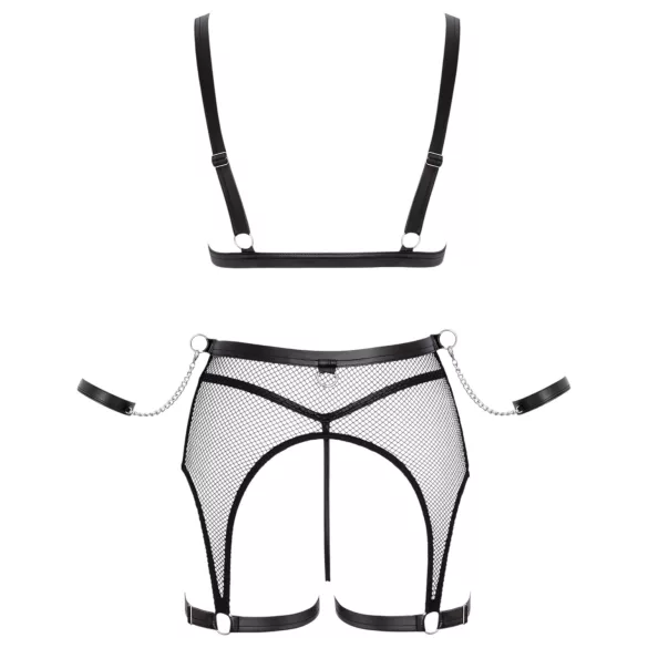 Cottelli Bondage - durchsichtiges Netzset mit Ketten (schwarz)