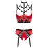 Abierta Fina - Hebe-BH-Set mit Ringen (rot)