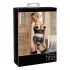 Abierta Fina - Funkelndes Spitzen-BH-Set mit Trägern (schwarz) - 80C/M