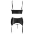 Abierta Fina - Funkelndes Spitzen-BH-Set mit Trägern (schwarz) - 80C/M
